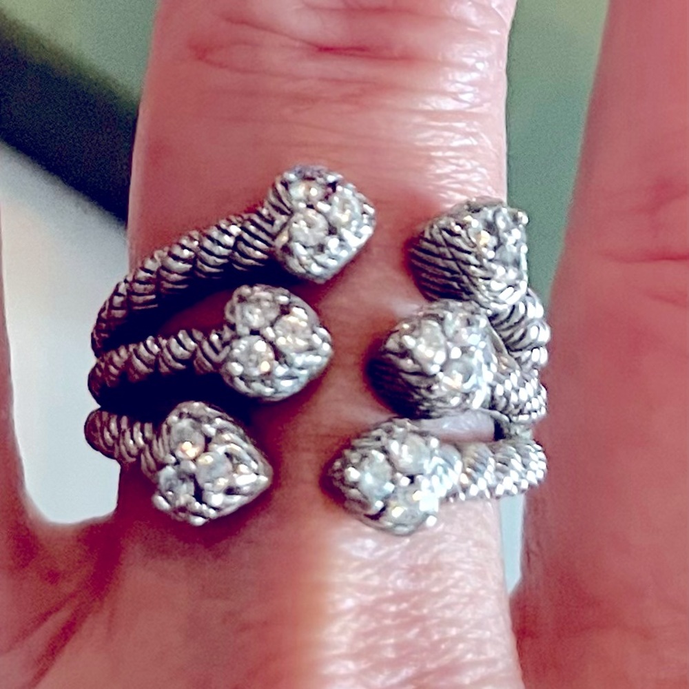 Judith Ripka Triple Heart Split Cable Ring. Comes… - image 1